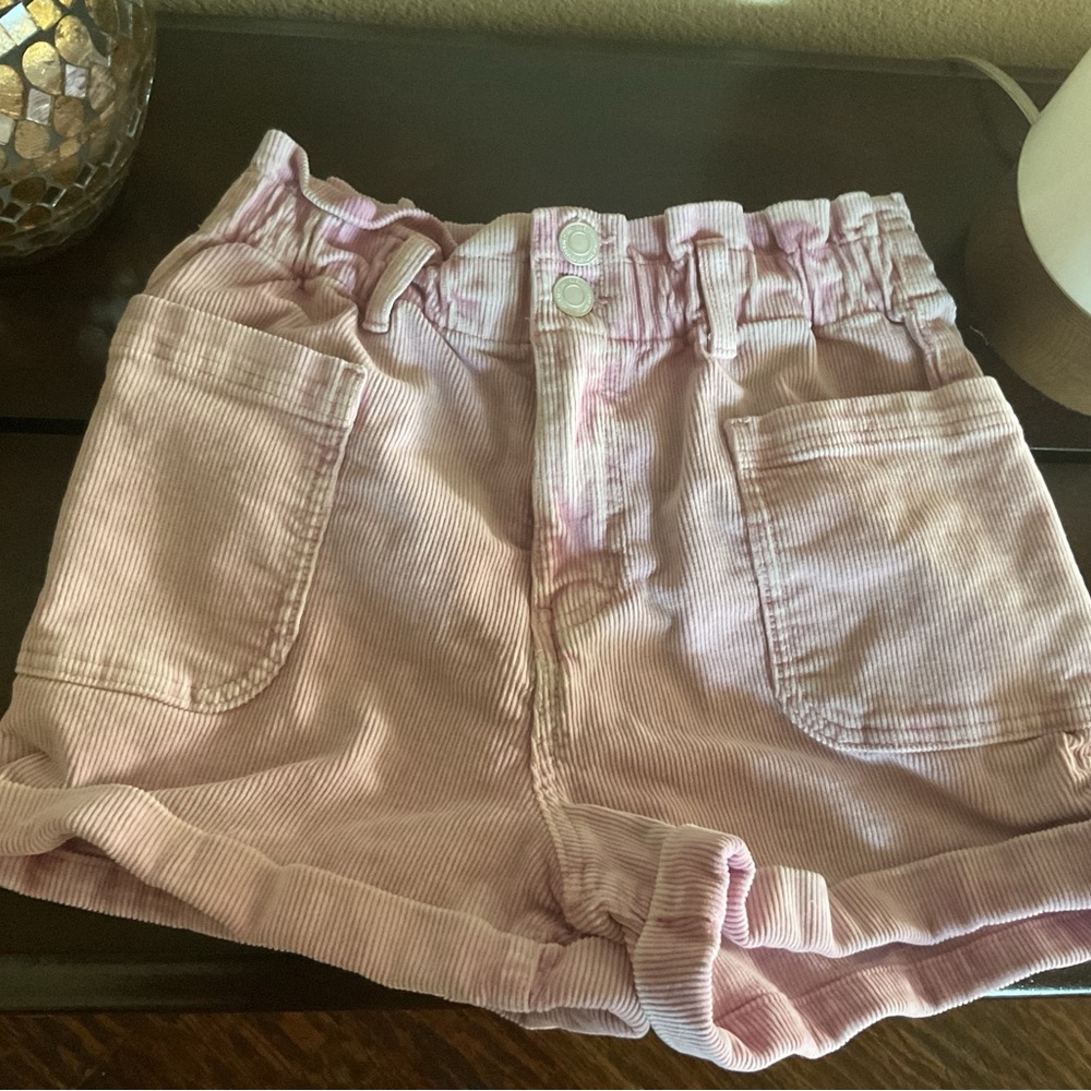 Pink Corduroy Women Shorts